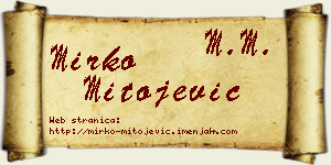 Mirko Mitojević vizit kartica